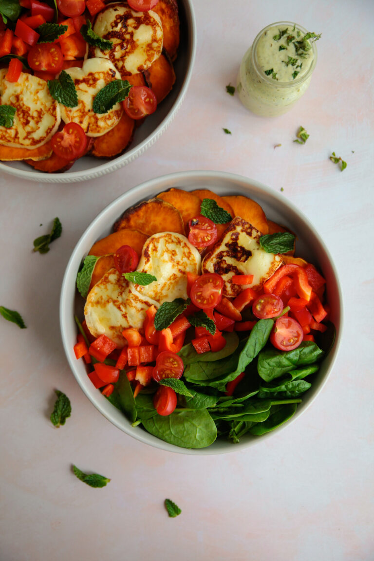 salade tiede patate douce halloumi